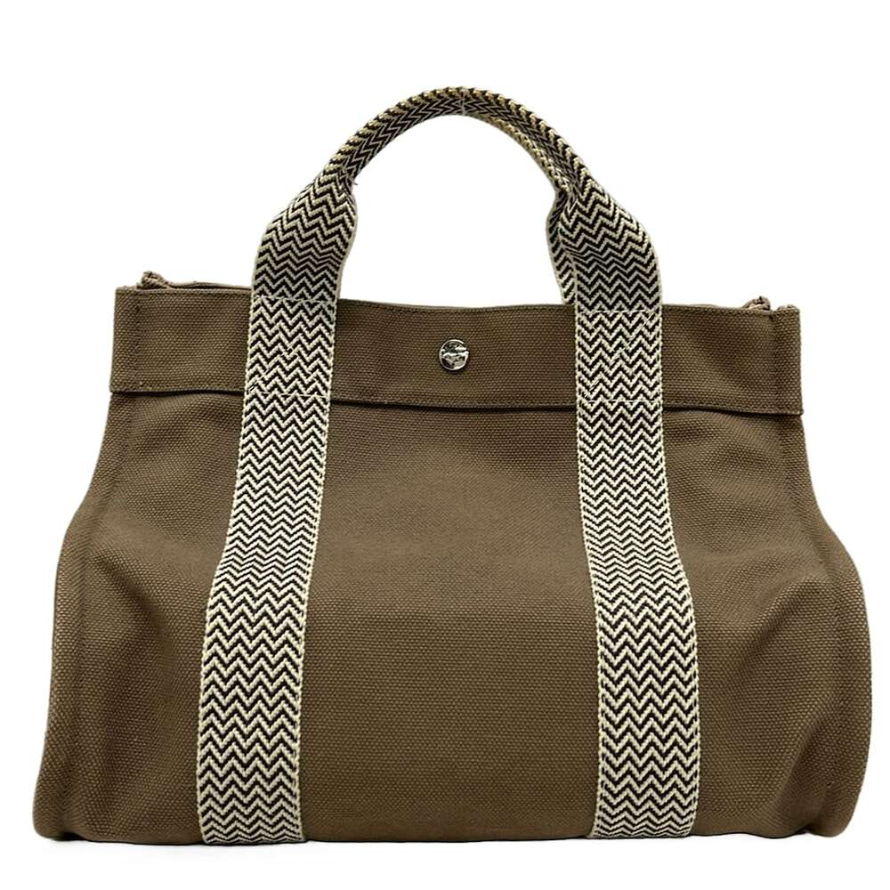 Hermès Cannes PM Tote Bag Gray Beige Cream Dark Gray